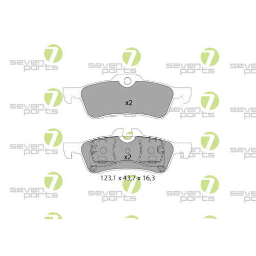 Bremsbelagsatz Scheibenbremse 7 Seven Parts SVP23091 f&uuml;r Bmw Mini 1. Hinterachse