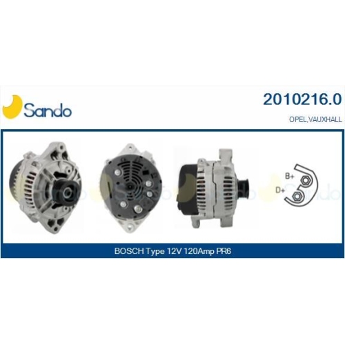 Generator Sando 2010216.0 f&uuml;r Opel F&uuml;r Fahrzeuge Mit Klimaanlage
