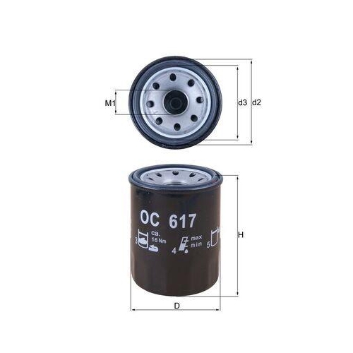 &Ouml;lfilter Mahle OC 617 f&uuml;r Honda Acura