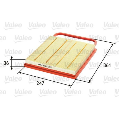 Luftfilter Valeo 585259 f&uuml;r Skoda VW