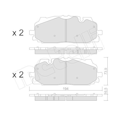 Bremsbelagsatz Scheibenbremse Metelli 22-1128-0 f&uuml;r Audi VW Vorderachse
