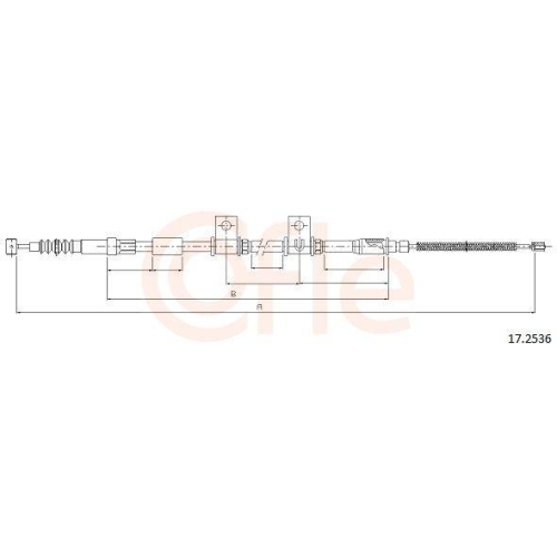 Seilzug Feststellbremse Cofle 17.2536 für Hyundai Hinten Rechts