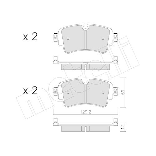 Bremsbelagsatz Scheibenbremse Metelli 22-1129-0 für Audi VW Hinterachse
