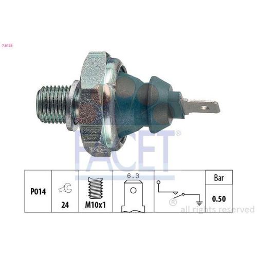 Öldruckschalter Facet 7.0138 Made In Italy - Oe Equivalent für Seat Skoda VW