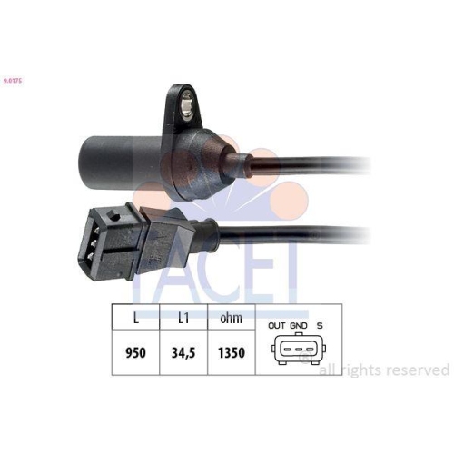 Impulsgeber Kurbelwelle Facet 9.0175 Made In Italy - Oe Equivalent für Fiat