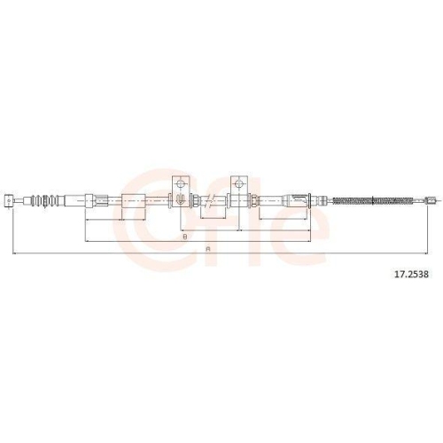 Seilzug Feststellbremse Cofle 17.2538 für Hyundai Hinten Rechts