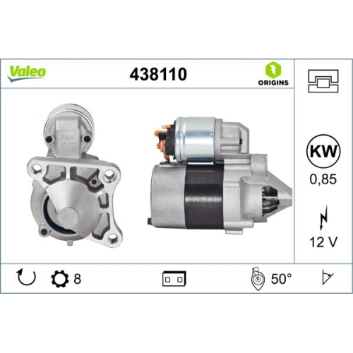 Starter Valeo 438110 Valeo Origins New Oe Technologie für Nissan Renault