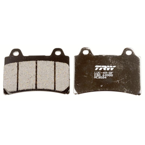 Brake Pad Set Disc Brake Trw MCB584 Organic Allround for Front Axle
