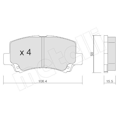Bremsbelagsatz Scheibenbremse Metelli 22-0419-0 f&uuml;r Suzuki Chery DR Vorderachse