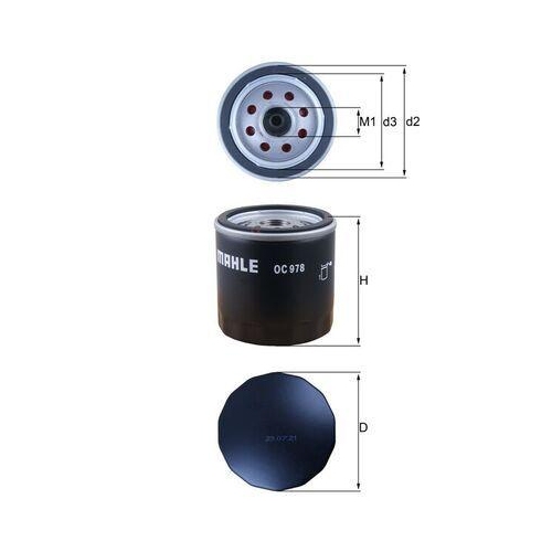 &Ouml;lfilter Mahle OC 978 f&uuml;r Mercedes Benz Mercedes Benz Nissan Renault Dacia