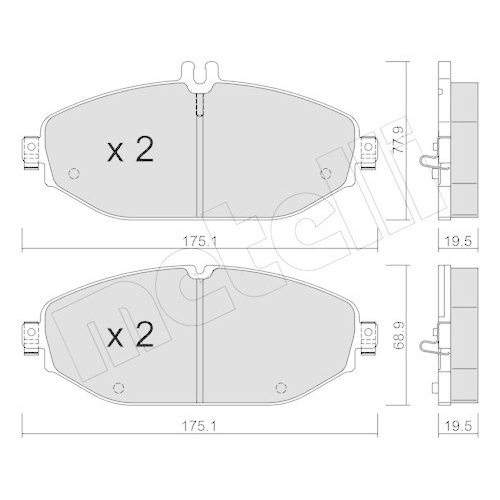 Bremsbelagsatz Scheibenbremse Metelli 22-1132-0 f&uuml;r Mercedes Benz Mercedes Benz
