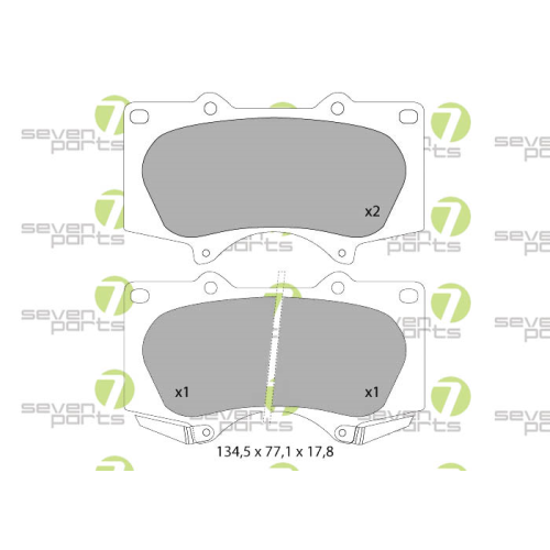 Bremsbelagsatz Scheibenbremse 7 Seven Parts SVP23180 f&uuml;r Lexus Mitsubishi Toyota