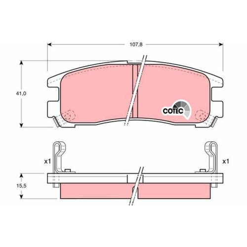 Bremsbelagsatz Scheibenbremse Trw GDB1023 Cotec f&uuml;r Hyundai Chrysler Dodge Eagle