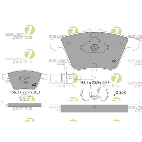 Bremsbelagsatz Scheibenbremse 7 Seven Parts SVP22102 f&uuml;r Audi Seat Skoda Vag VW