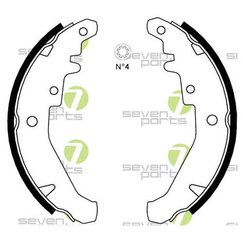 Bremsbackensatz 7 Seven Parts SVG10128 f&uuml;r Hinterachse