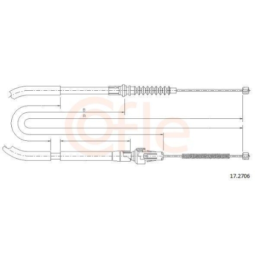 Seilzug Feststellbremse Cofle 17.2706 für Isuzu Opel Vauxhall Hinten Rechts