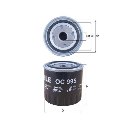 &Ouml;lfilter Mahle OC 995 f&uuml;r Nissan Renault Suzuki Infiniti