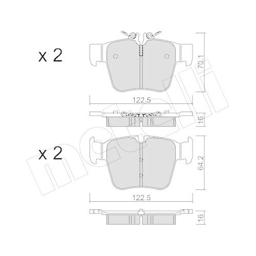Bremsbelagsatz Scheibenbremse Metelli 22-1135-0 f&uuml;r Mercedes Benz Mercedes Benz