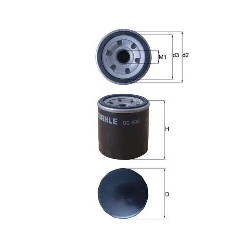 &Ouml;lfilter Mahle OC 996 f&uuml;r Gmc Chevrolet Daewoo General Motors
