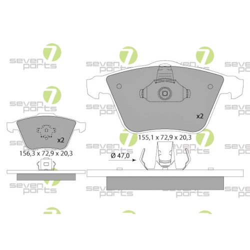 Bremsbelagsatz Scheibenbremse 7 Seven Parts SVP22100 f&uuml;r Ford Mazda Opel Saab