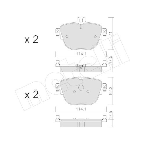 Bremsbelagsatz Scheibenbremse Metelli 22-1137-0 f&uuml;r Mercedes Benz Mercedes Benz