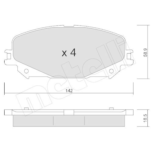 Bremsbelagsatz Scheibenbremse Metelli 22-1176-0 für Renault Vorderachse