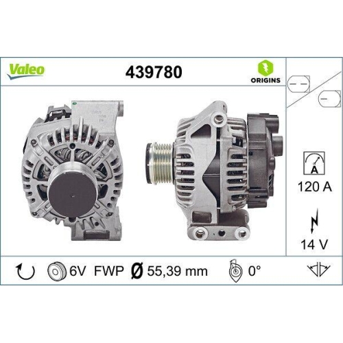 Generator Valeo 439780 Valeo Origins New Oe Technologie f&uuml;r Alfa Romeo Fiat