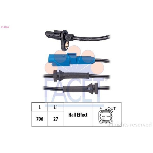 Sensor Raddrehzahl Facet 21.0194 Made In Italy - Oe Equivalent f&uuml;r Citro&euml;n