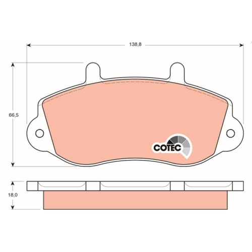 Bremsbelagsatz Scheibenbremse Trw GDB1380 Cotec f&uuml;r Vauxhall Opel Renault