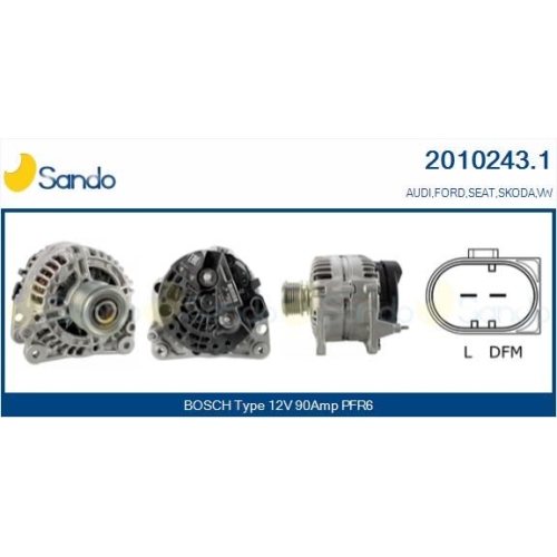Generator Sando 2010243.1 für Ford Renault Vag Für Fahrzeuge Mit Klimaanlage