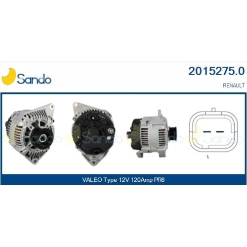 Generator Sando 2015275.0 f&uuml;r Renault F&uuml;r Fahrzeuge Mit Klimaanlage