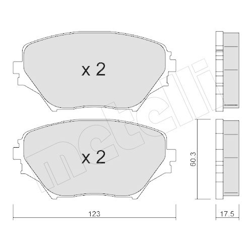 Bremsbelagsatz Scheibenbremse Metelli 22-0430-0 f&uuml;r Toyota Vorderachse