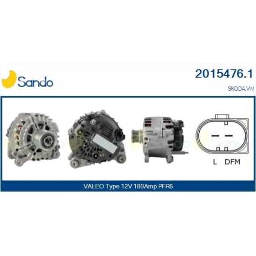 Generator Sando 2015476.1 f&uuml;r Skoda VW Vag