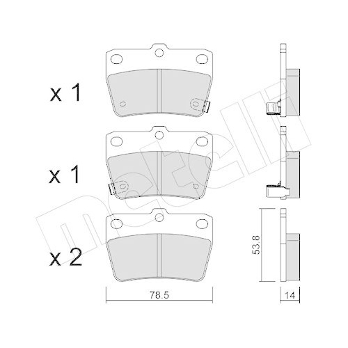 Bremsbelagsatz Scheibenbremse Metelli 22-0431-0 f&uuml;r Toyota DR Hinterachse