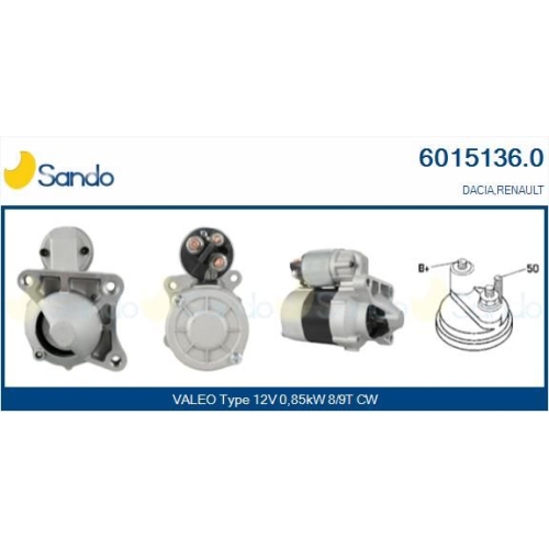 Starter Sando 6015136.0 für Nissan Renault Citroën/peugeot