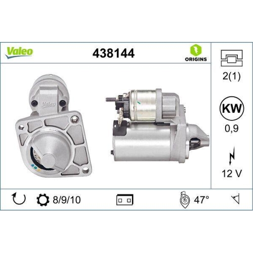 Starter Valeo 438144 Valeo Origins New Oe Technologie f&uuml;r Alfa Romeo Chrysler