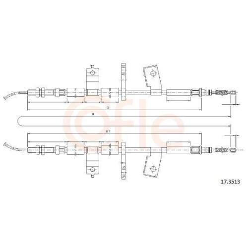 Seilzug Feststellbremse Cofle 17.3513 für Chevrolet Hinten