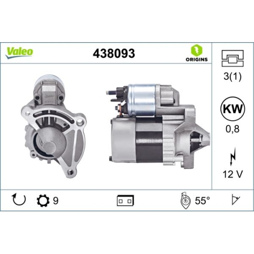 Starter Valeo 438093 Valeo Origins New Oe Technologie für Citroën Fiat Peugeot