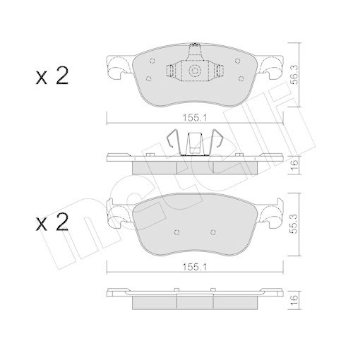 Bremsbelagsatz Scheibenbremse Metelli 22-1142-0 f&uuml;r Ford Vorderachse