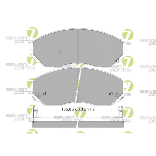 Bremsbelagsatz Scheibenbremse 7 Seven Parts SVP23300 f&uuml;r Hyundai Kia