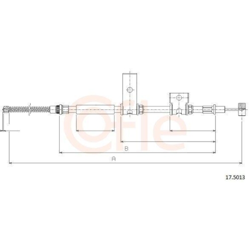 Seilzug Feststellbremse Cofle 17.5013 f&uuml;r Suzuki Hinten Rechts