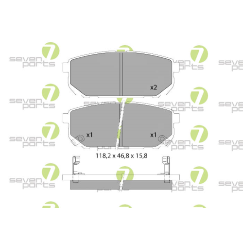 Bremsbelagsatz Scheibenbremse 7 Seven Parts SVP23310 f&uuml;r Hyundai Kia