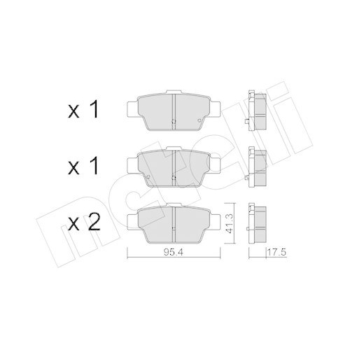 Bremsbelagsatz Scheibenbremse Metelli 22-1144-0 für Mahindra