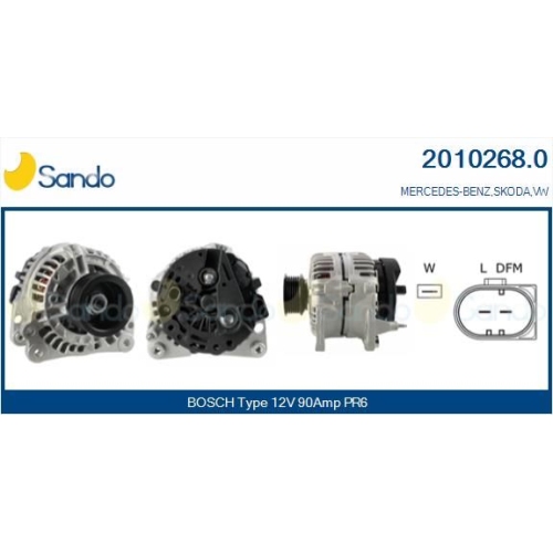 Alternator Sando 2010268.0 for Vag