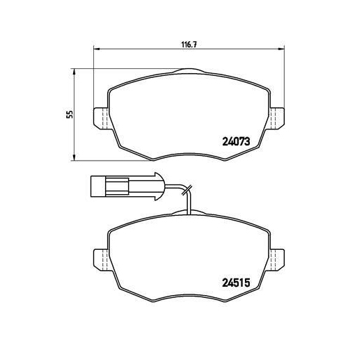 Bremsbelagsatz Scheibenbremse Brembo P23128 Prime Line f&uuml;r Lancia Vorderachse