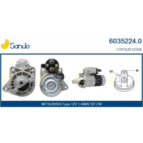 Starter Sando 6035224.0 f&uuml;r Chrysler Mitsubishi