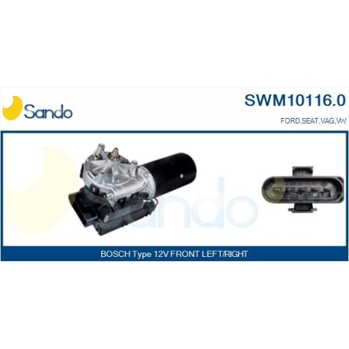 Wischermotor Sando SWM10116.0 für Ford Vag Vorne