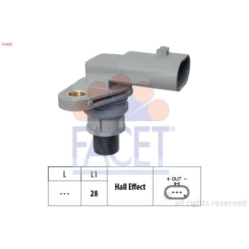 Sensor Nockenwellenposition Facet 9.0626 Made In Italy - Oe Equivalent für Fiat