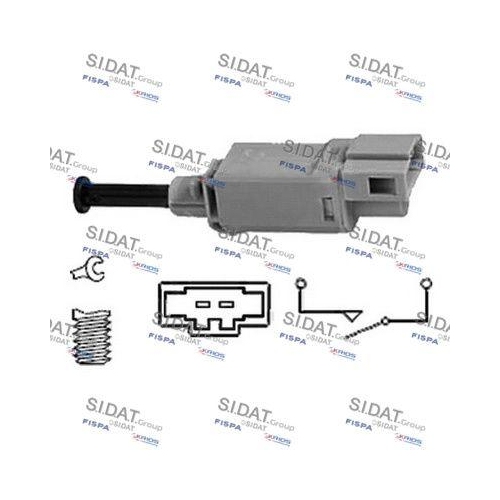 Schalter Kupplungsbet&auml;tigung (gra) Sidat 5.140075 f&uuml;r Audi Porsche Seat Skoda VW