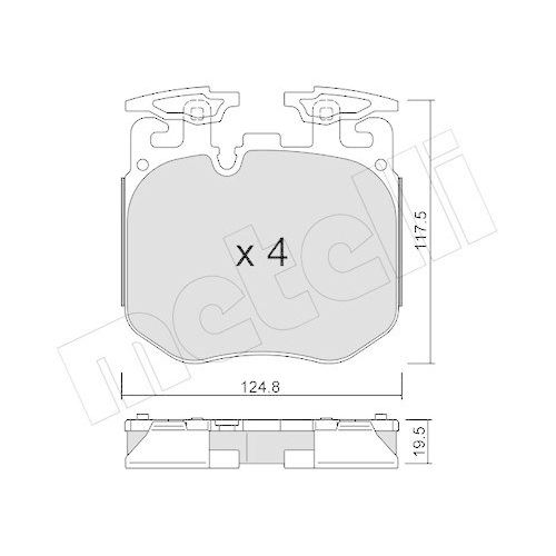 Bremsbelagsatz Scheibenbremse Metelli 22-1147-0 f&uuml;r Bmw Vorderachse